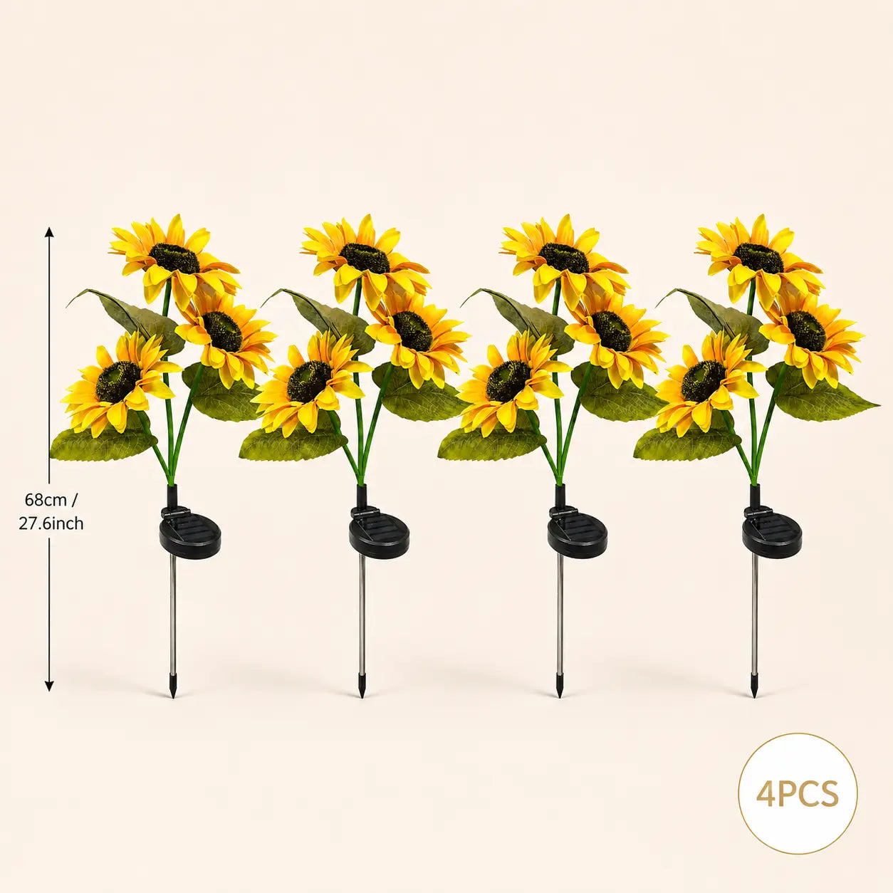 Solar Sunflower Garden Lights (Waterproof) - Outdoor LED Stake Lights for Yard, Patio & Pathway