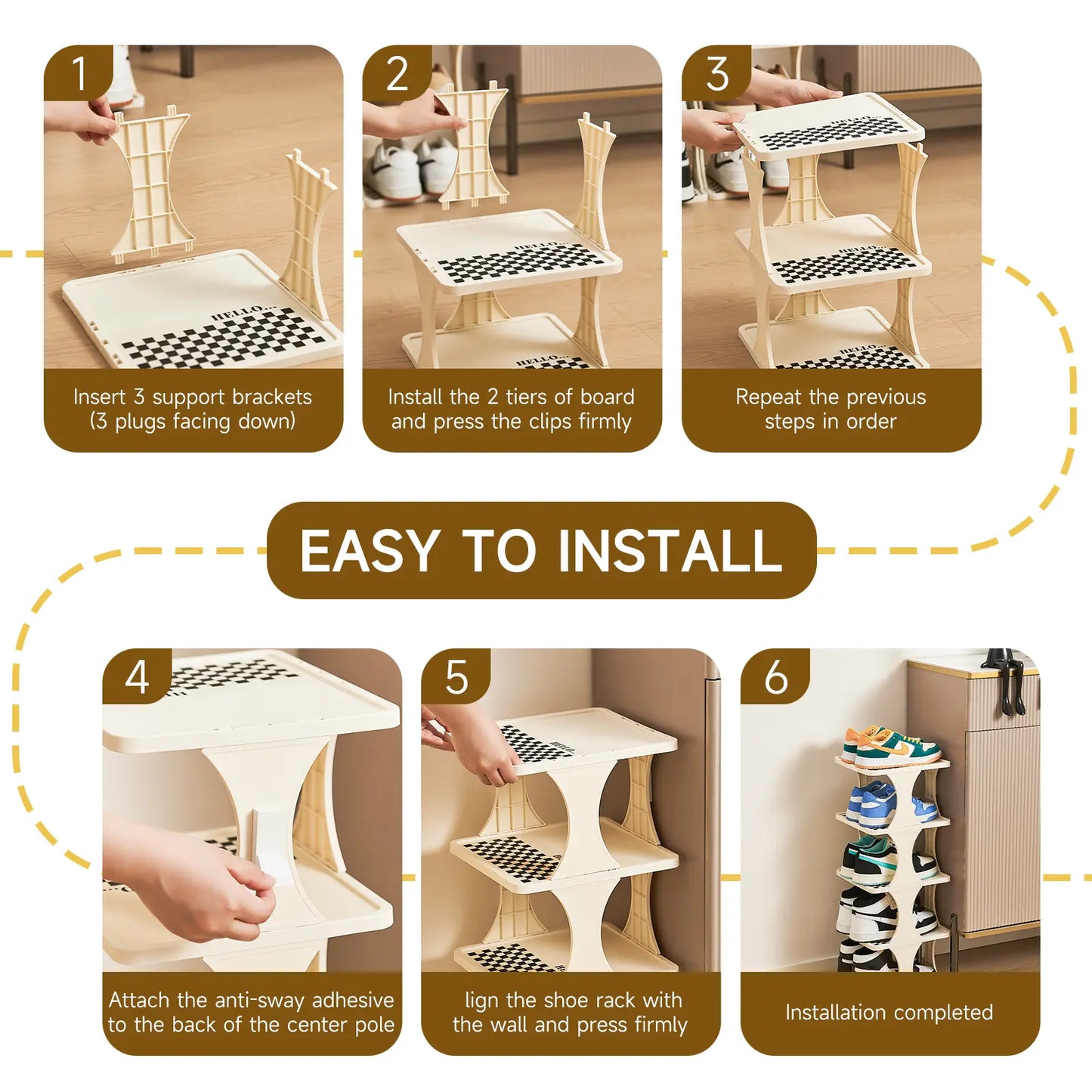 Vertical Shoe Storage Rack - Space-Saving Multi-Layer Organizer for Closet, Entryway & Home