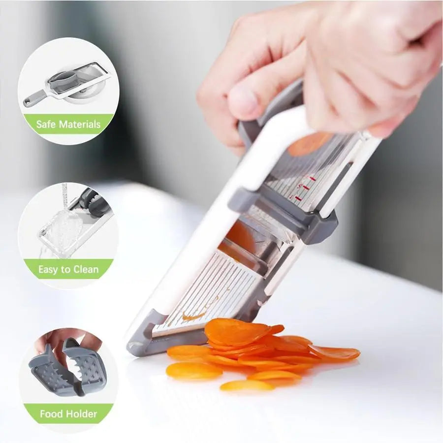 Multifunctional Vegetable Chopper - Adjustable Stainless Steel Slicer & Dicer for Fruits, Veggies & Onions