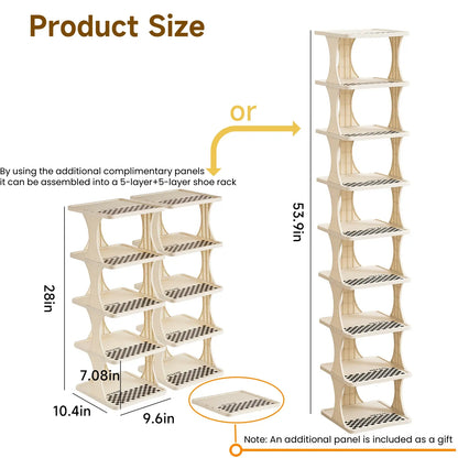 Vertical Shoe Storage Rack - Space-Saving Multi-Layer Organizer for Closet, Entryway & Home