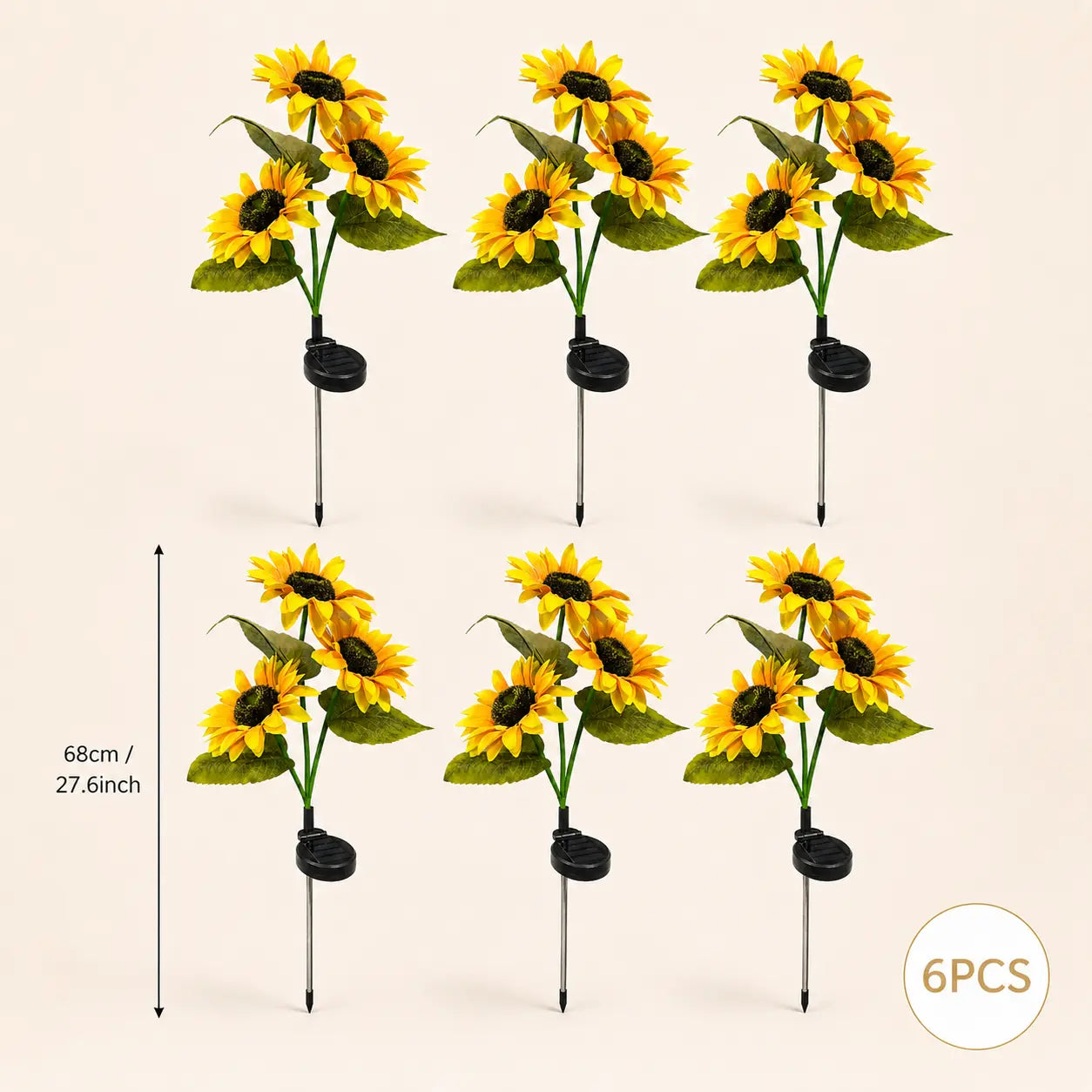 Solar Sunflower Garden Lights (Waterproof) - Outdoor LED Stake Lights for Yard, Patio & Pathway