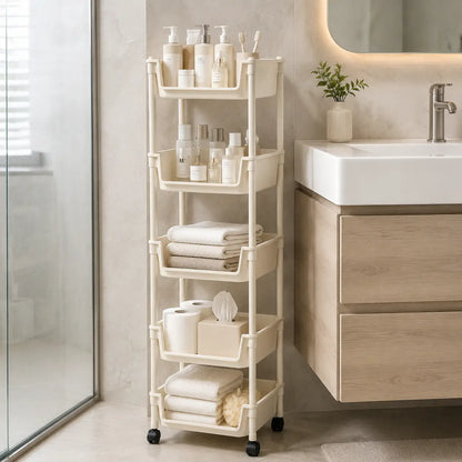 Rolling Storage Cart with Wheels - Multi-Layer Organizer for Kitchen, Bathroom & Bedroom