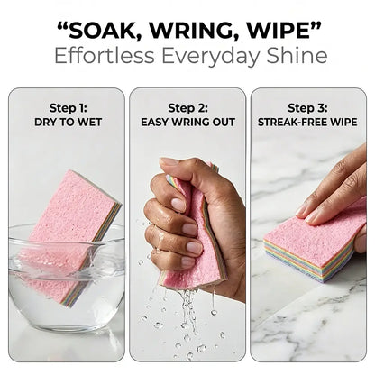 Reusable Rainbow Cleaning Cloths (12-Layer Peelable) - Streak-Free Microfiber Wipes for Kitchen, Glass & Home