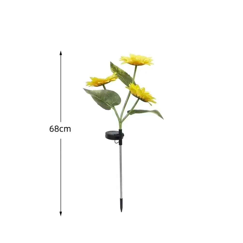 Solar Sunflower Garden Lights (Waterproof) - Outdoor LED Stake Lights for Yard, Patio & Pathway