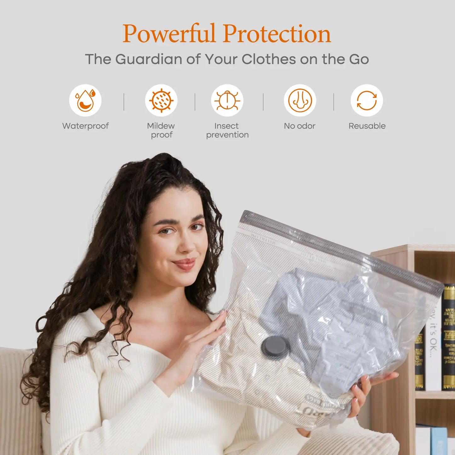 Travel Vacuum Storage Bags (15-Pack) with Rechargeable Pump - Space-Saving Compression Bags for Clothes & Luggage