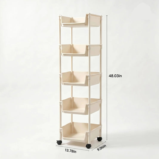 Rolling Storage Cart with Wheels - Multi-Layer Organizer for Kitchen, Bathroom & Bedroom