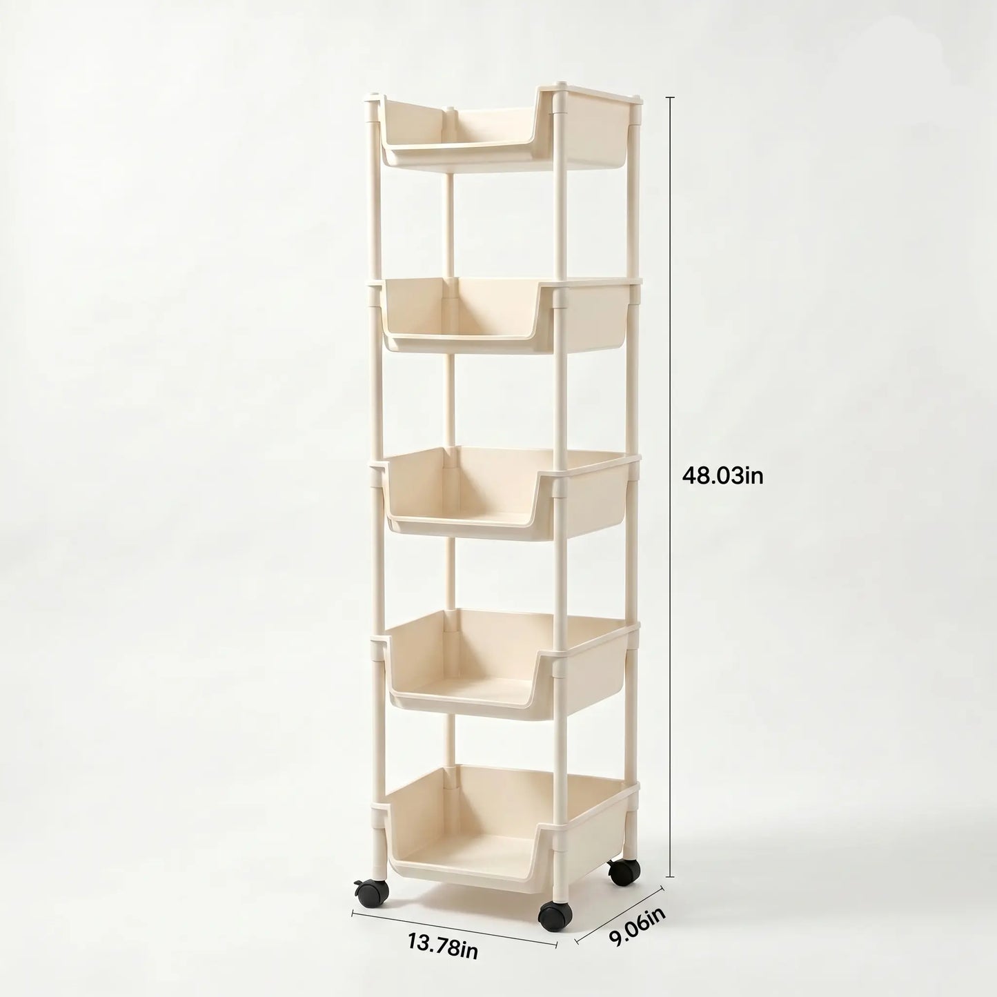 Rolling Storage Cart with Wheels - Multi-Layer Organizer for Kitchen, Bathroom & Bedroom