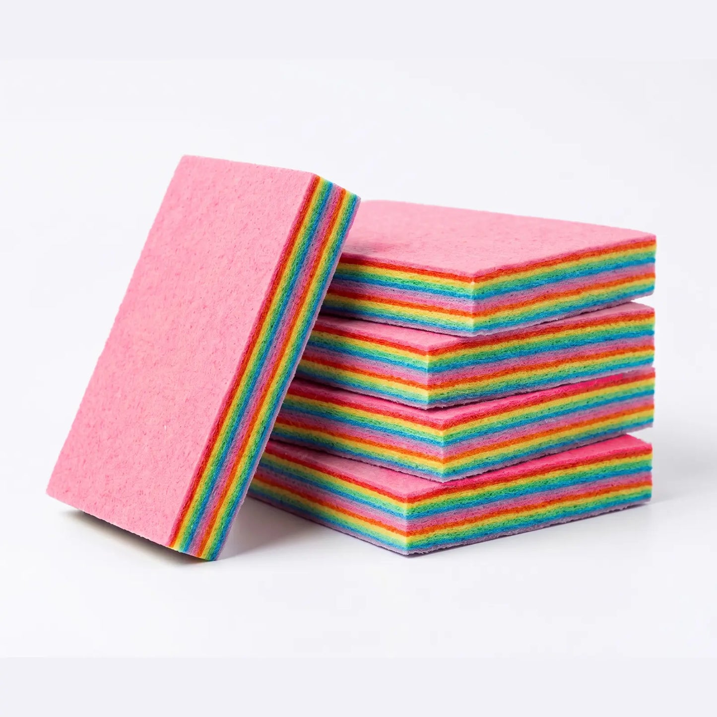 Reusable Rainbow Cleaning Cloths (12-Layer Peelable) - Streak-Free Microfiber Wipes for Kitchen, Glass & Home