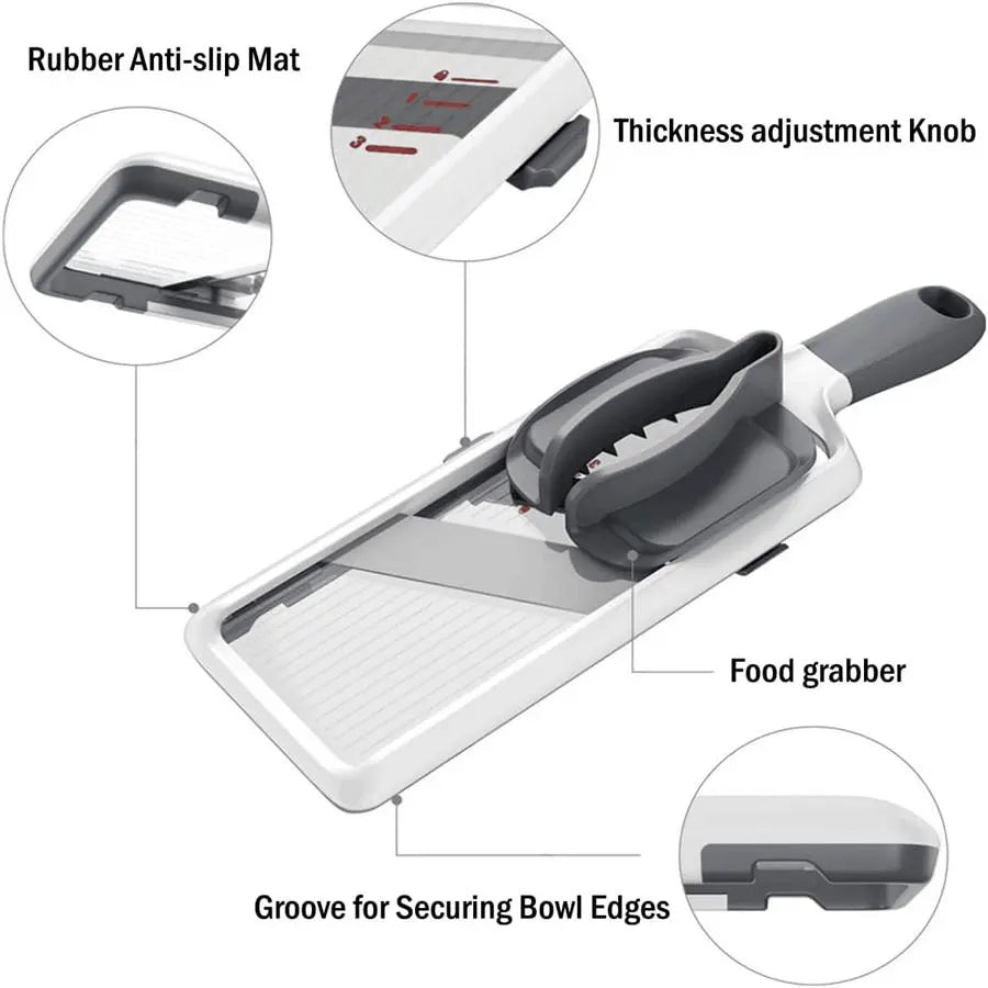 Multifunctional Vegetable Chopper - Adjustable Stainless Steel Slicer & Dicer for Fruits, Veggies & Onions