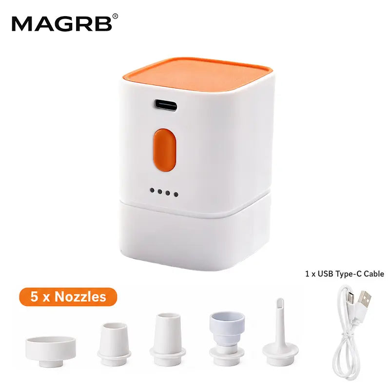 Margrb Portable Mini Air Pump for Air Mattress & Pool Floats, Fast Inflate & Deflate Camping