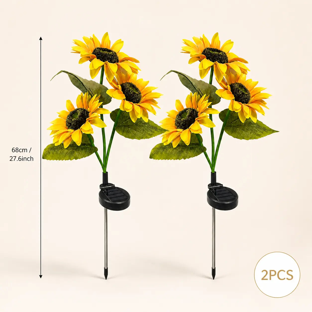 Solar Sunflower Garden Lights (Waterproof) - Outdoor LED Stake Lights for Yard, Patio & Pathway